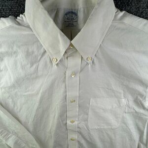Brooks Brothers Men Non Iron Button Up Shirt Long Sleeve White 17 33 Slim Fit